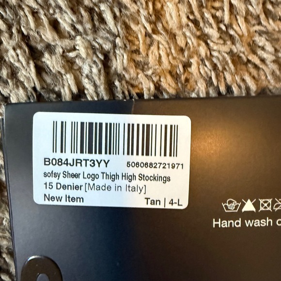 Sofsy The Stella-Rose 15 Denier Plain Stockings Made in Italy Tan 4-L - Picture 3 of 4